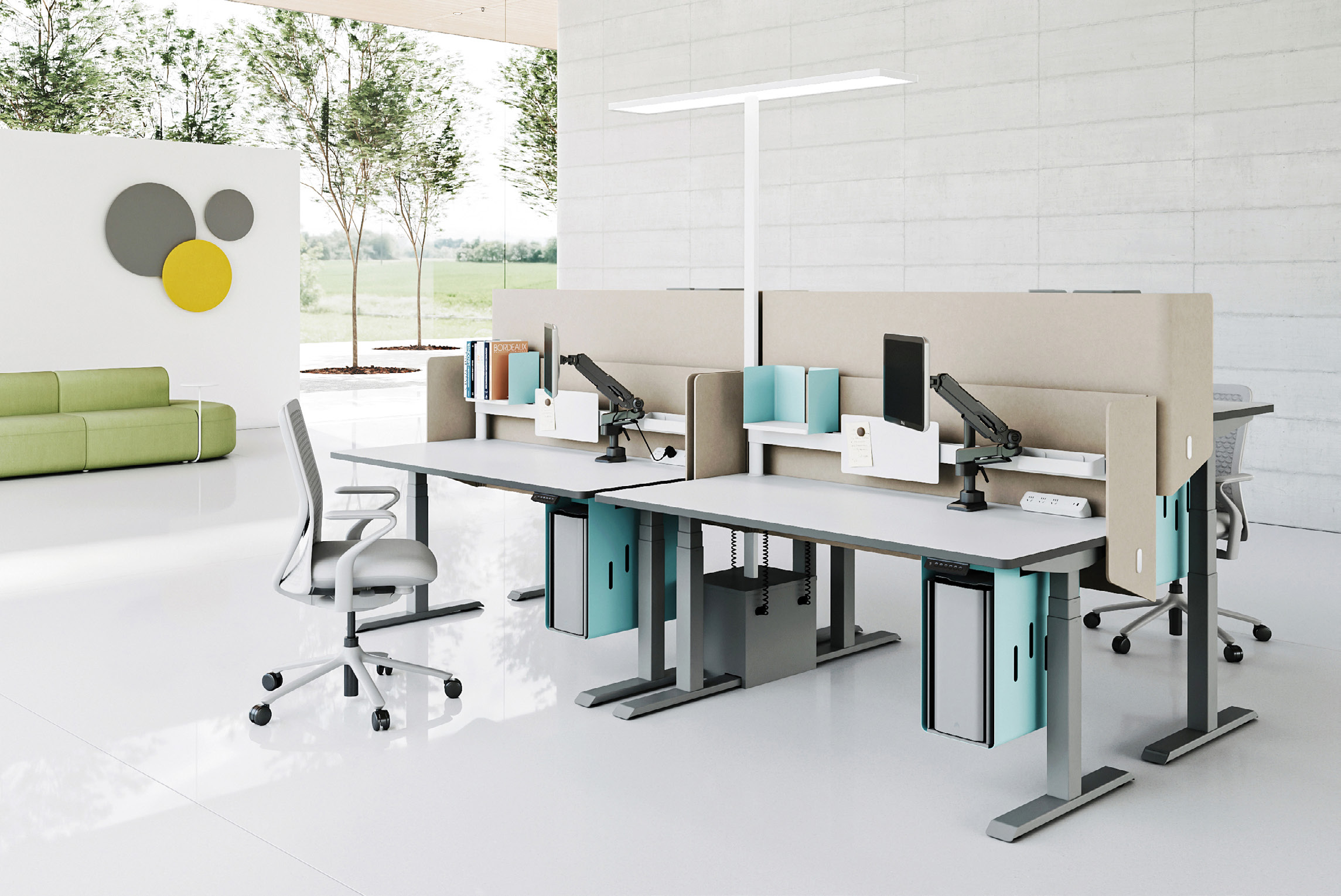 電動(dòng)升降辦公桌班臺(tái)升降會(huì)議桌智能辦公家具